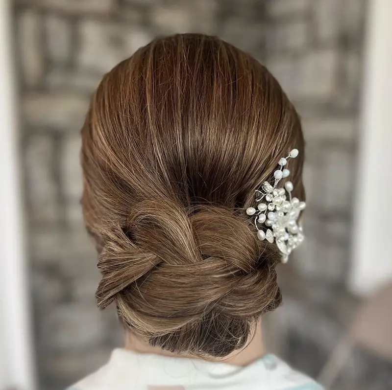 Classic low chignon - holiday hair styles